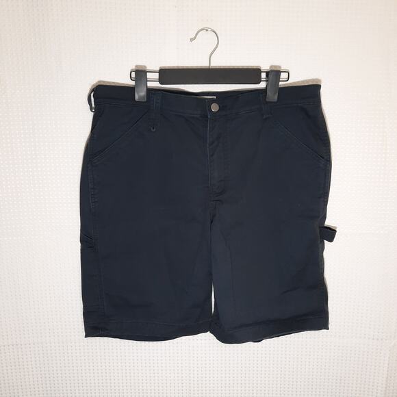Duluth Trading Co 40 Grit 14 Shorts Women’s Navy Blue Cotton Blend Stretch - Picture 1 of 7